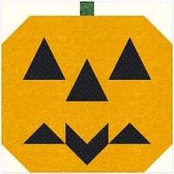 batty-pumpkin Quilt Block